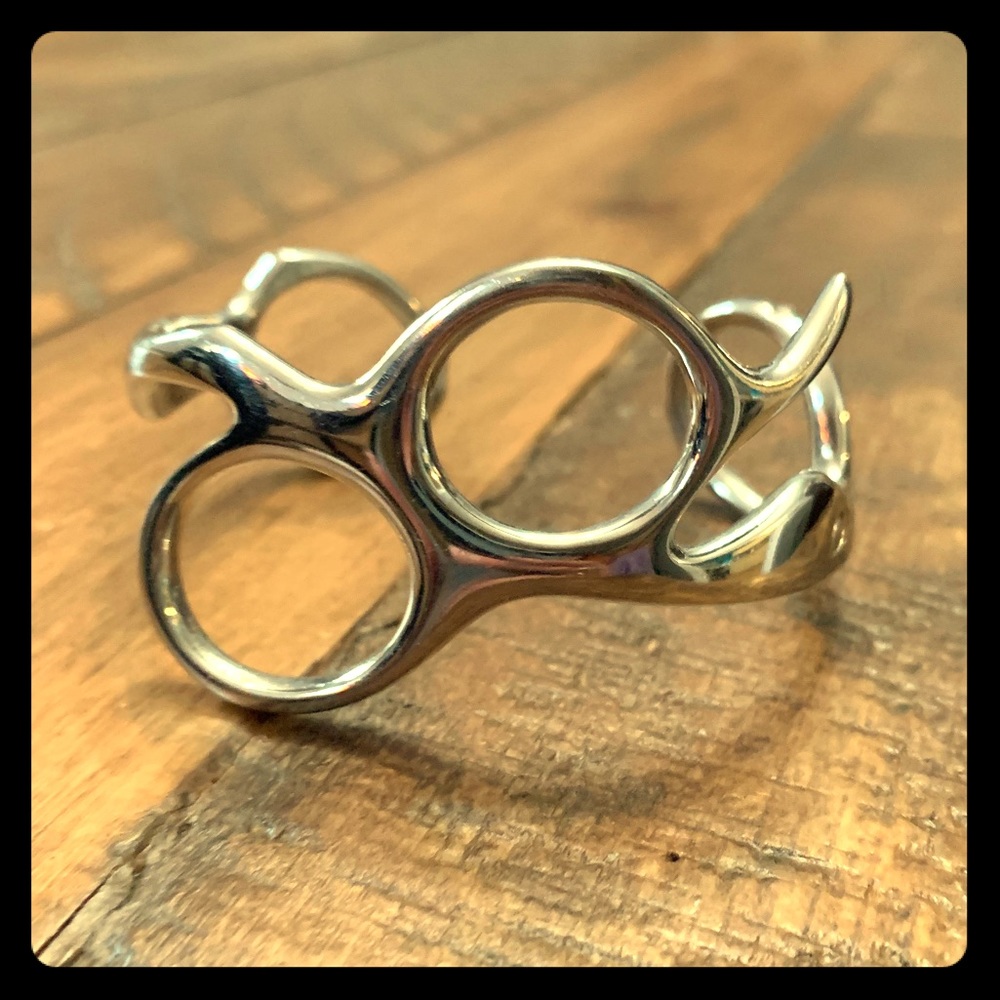 Silver Scissor Bangle Bracelet